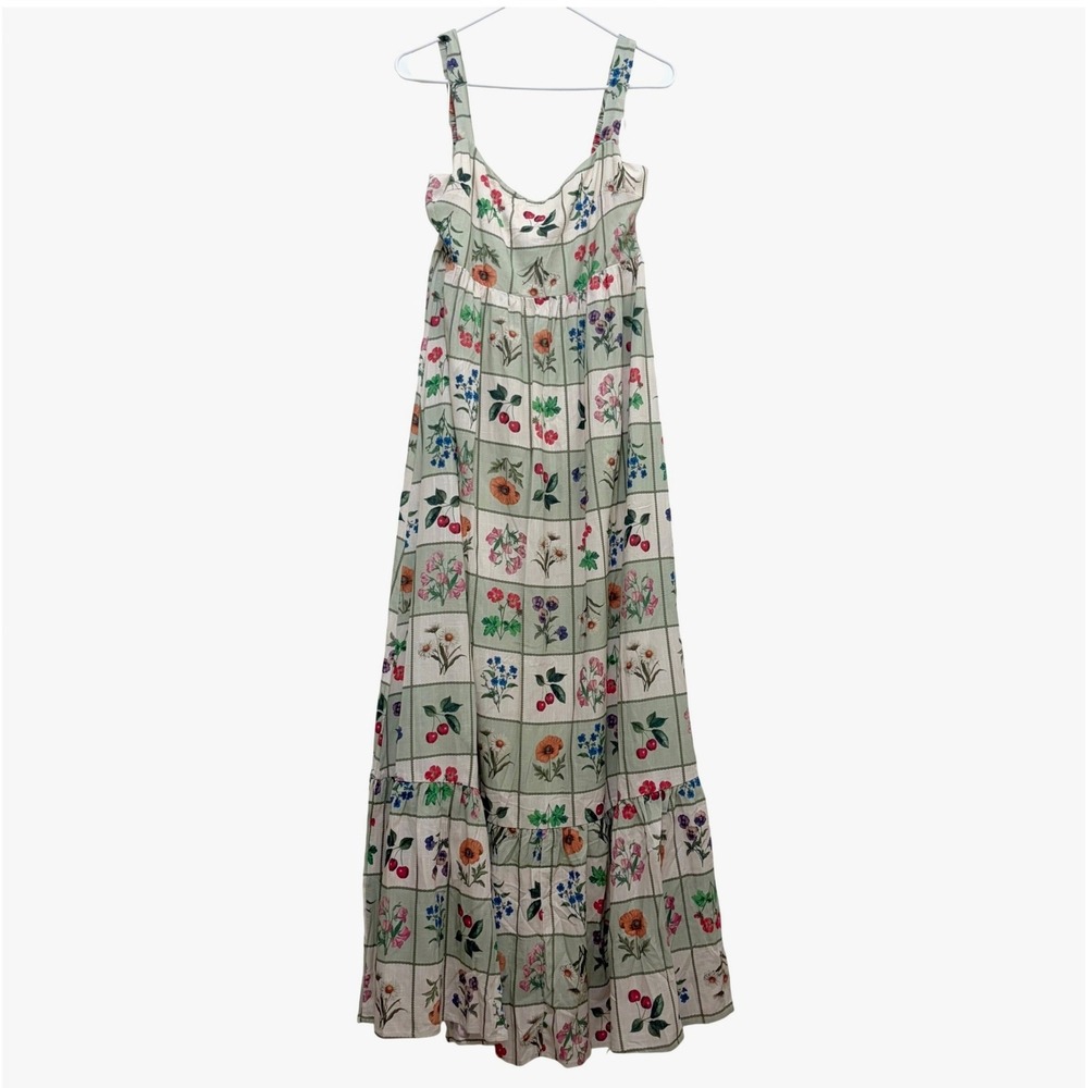 NEW Petal + Pup Flower Market Maxi Dress M Linen Blend Cottage Country Garden - Picture 6 of 12